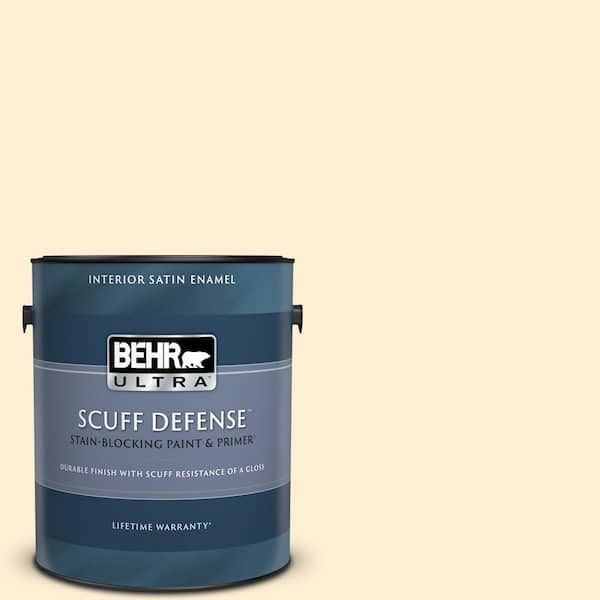 BEHR ULTRA 1 gal. #330A-1 Bonnie Cream Extra Durable Satin Enamel Interior Paint & Primer