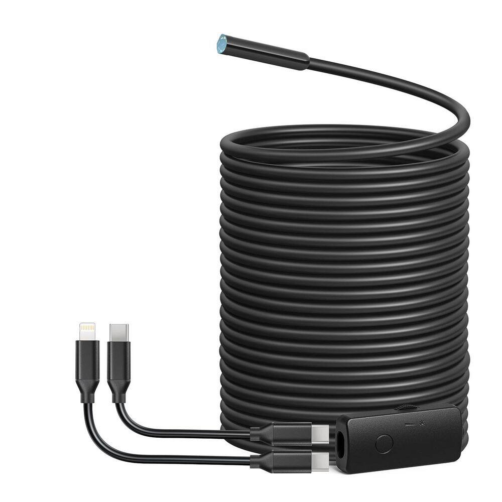 USB 33 ft. Semi-Rigid Endoscope Snake Camera Inspection Cam with Adjustable LED Lights for iPhone Android Devices price history on PriceWatchPro