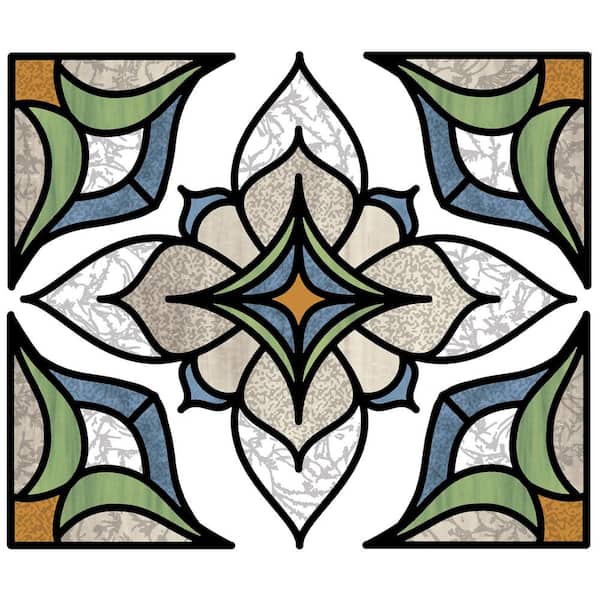 Inhome Blue Alden Stained Glass Decal Set Of 2 Tnh2415 The Home Depot