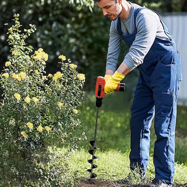 2 x 32 Heavy-Duty Auger Drill Bit for Planting Bulbs and Garden Use with 3/8 Hex Drive, Extra Long for Easy Digging