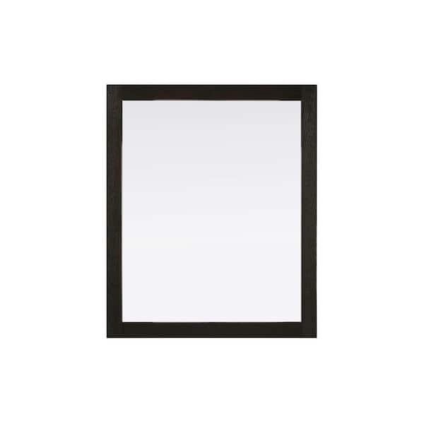 Chocolate Oak 30 in. W x 36 in. H Transitional Rectangle Mirror