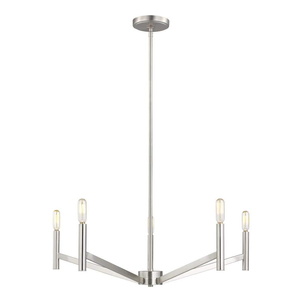 Generation Lighting 3124305 Vector 5 Light 28  Wide Chandelier - Nickel