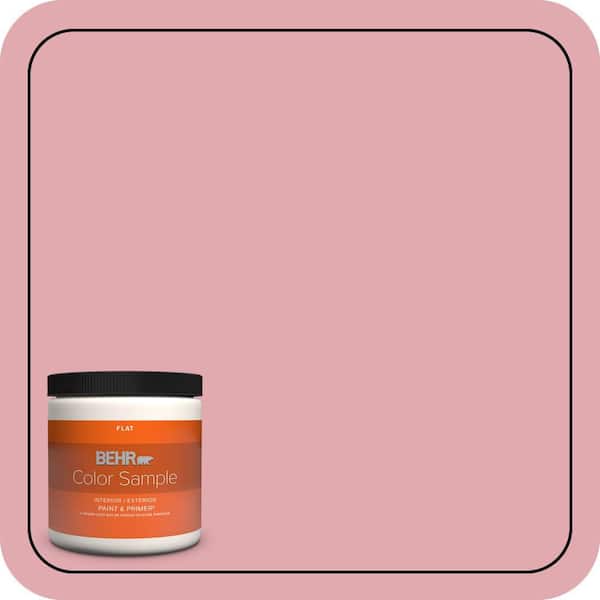 BEHR PREMIUM PLUS 8 oz. #130C-3 Raspberry Lemonade Flat Interior/Exterior Paint & Primer Color Sample