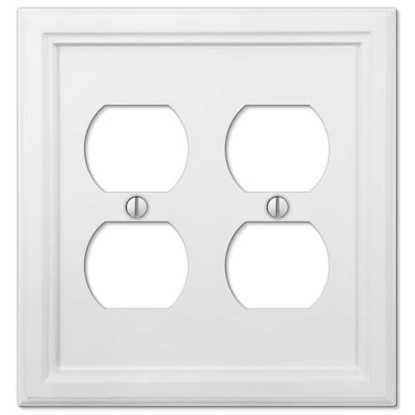 AMERELLE Elly 2 Gang Duplex Composite Wall Plate - White