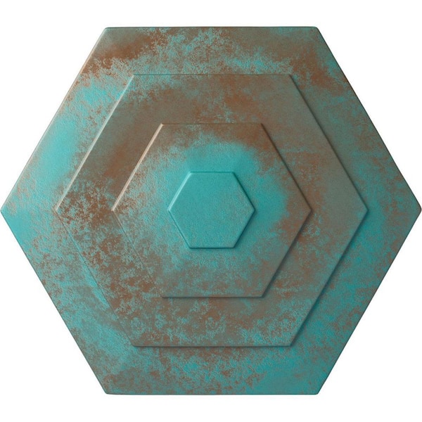 Ekena Millwork 23-1/4 in. x 7/8 in. Woodruff Urethane Ceiling, Copper Green Patina