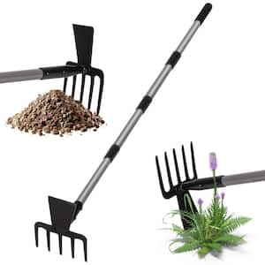 63 in. Steel Stirrup Hoe 2 in 1 Garden Hoe with Adjustable Metal Long Handle