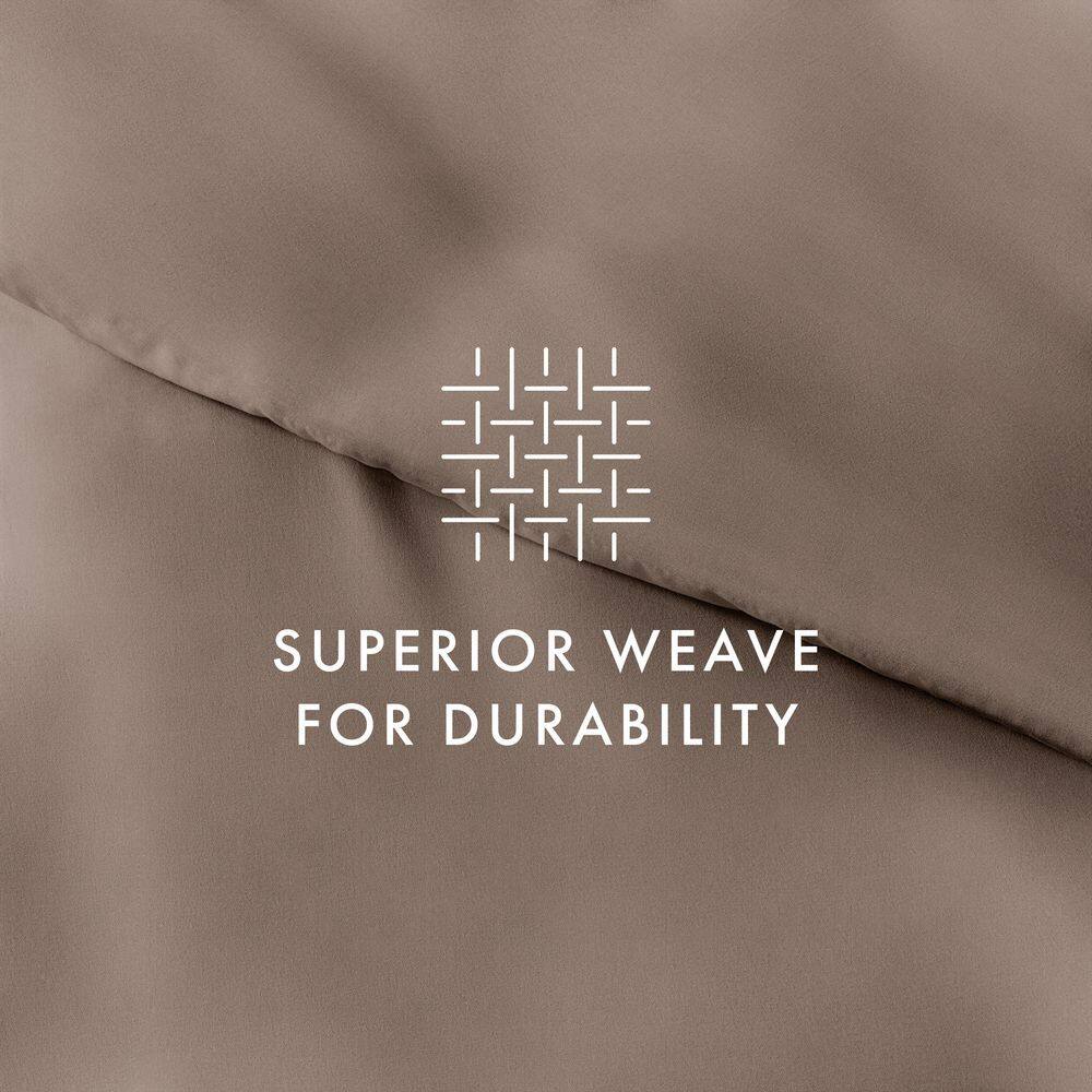 Taupe Microfiber Twin/Twin XL Duvet Cover Set with Pillow Sham
