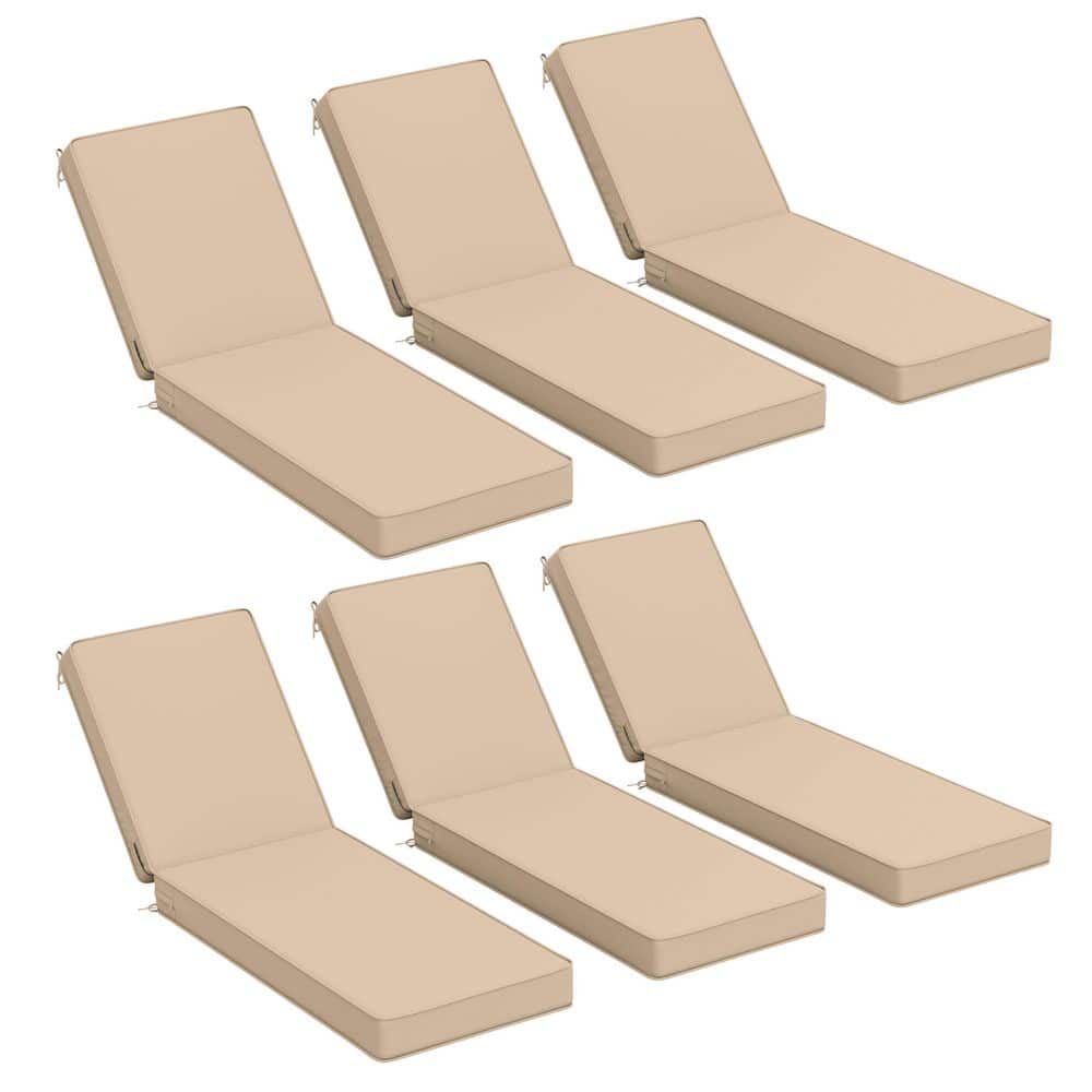 72 x 21 x 4 in. Outdoor Chaise Lounge Cushion Waterproof Patio Beach Pool Replacement Cushion Only Sand (6-Pack) price history on PriceWatchPro