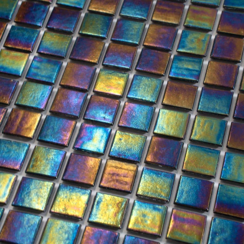 Nacreous 12" x 12" Iridescent Glass Mosaic Tile