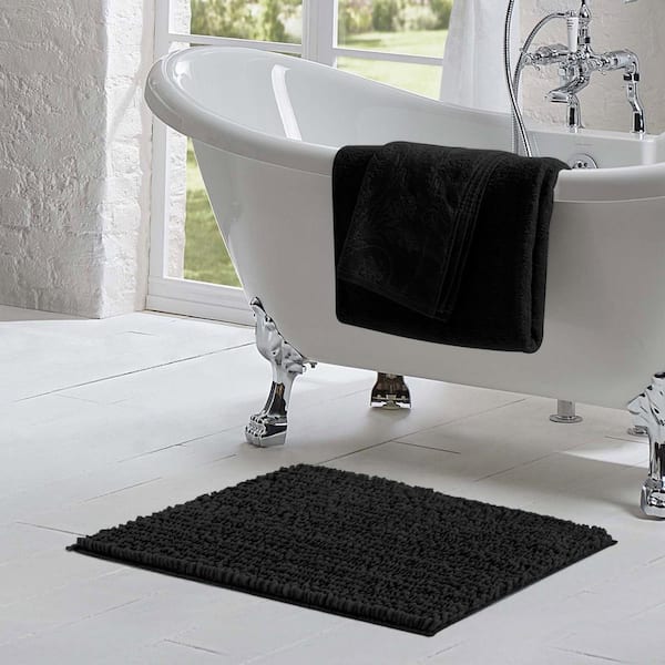 Black Cow Print Bathroom Rug Farmhouse Bathroom Rug Runner Rug Non Slip  Small Bath Mat for Tub, Shower, and Bath Room 16 x 24 inch 