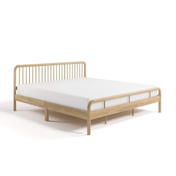 Porto Natural Brown Wood Frame King Platform Bed