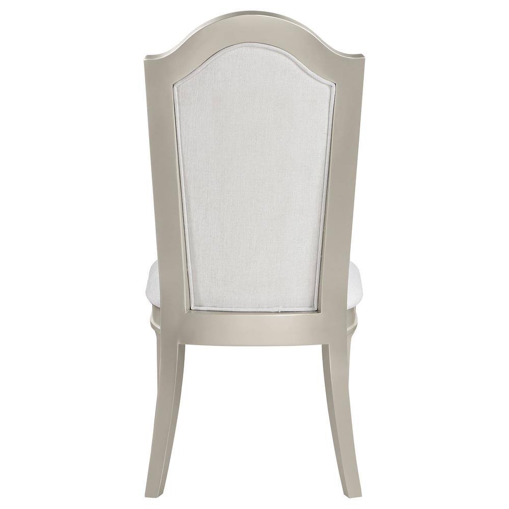 Evangeline Ivory and Silver Oak Upholstered Side Chair Set