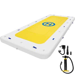 Inflatable Dock Platform 15 x 6 ft. Portable Floating Dock 10-12 people with Electric Air Pump and Hand Pump