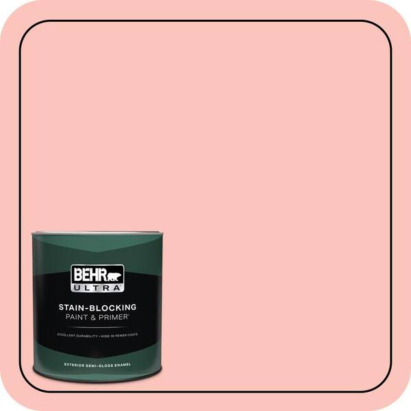 BEHR ULTRA 1 qt. #170C-3 Coral Bells Semi-Gloss Enamel Exterior Paint ...