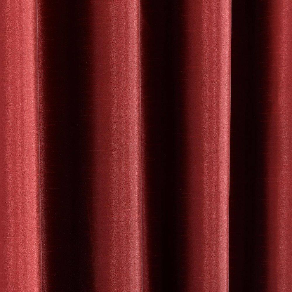Red Faux Silk Blackout Grommet Window Panel