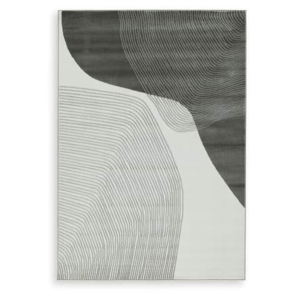 Winderburg Gray 8 ft. x 10 ft. Abstract Area Rug