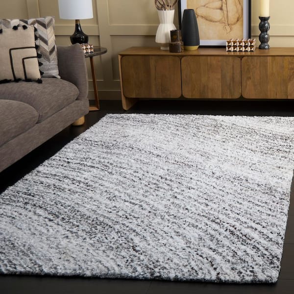 Glory Shag 9 ft. x 12 ft. Ivory/Gray Abstract Wavy Area Rug
