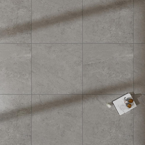 Italian Metalia Porcelain 24 in. x 24 in. x 9mm Flooring and Wall Tile - Dark Gray (4 PCS, 16 sq. ft.)