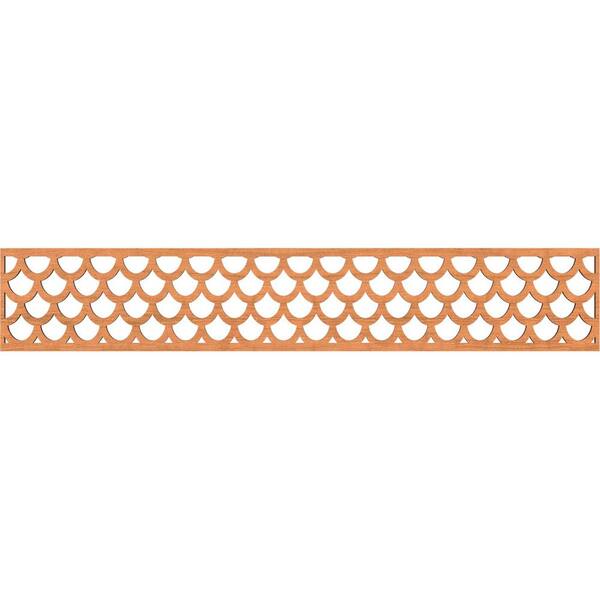 Ekena Millwork Hudson Fretwork 0.25 in. D x 46.625 in. W x 8 in. L Cherry Wood Panel Moulding