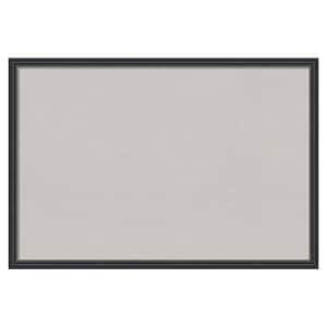 Stylish Black Narrow Wood Framed Grey Corkboard 25 in. x 17 in. Bulletin Board Memo Board