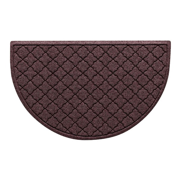 Waterhog Cordova 24 in. x 39 in. Half Round PET Polyester Indoor Outdoor Door Mat Bordeaux