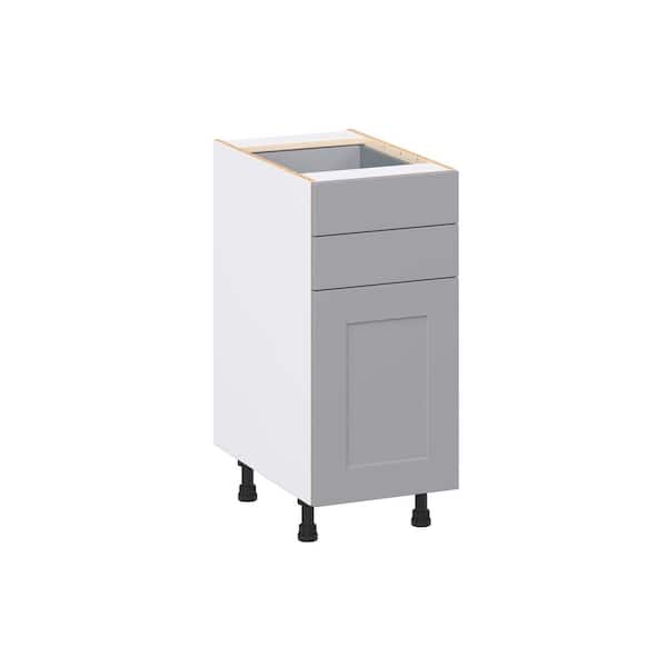 Roseland 15 in. W x 24 in. D x 34.5 in. H Assembled Shaker Base Kitchen Cabinet in Slate Gray with Two 5 in. Drawers