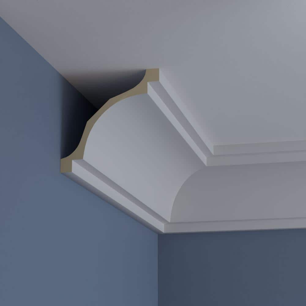 Primed Geometric Urethane Crown Moulding Sample, 12 in