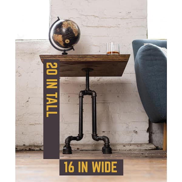 1/2 in. Black Pipe 16 in. W x 20 in. H Roots Design End Table Kit 1/2 in. Black Pipe 16 in. W x 20 in. H Roots Design End Table Kit