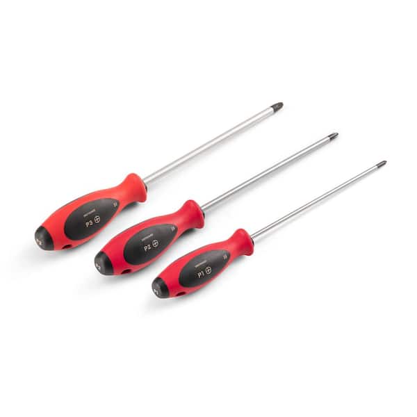 TEKTON Phillips Screwdriver Set-8 in. Shanks, 3-Piece (#1-#3