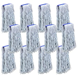 Nano Microbial Cut End Finish Mop, 1.25 in. Universal Headband, Blue, (Pack of 12)