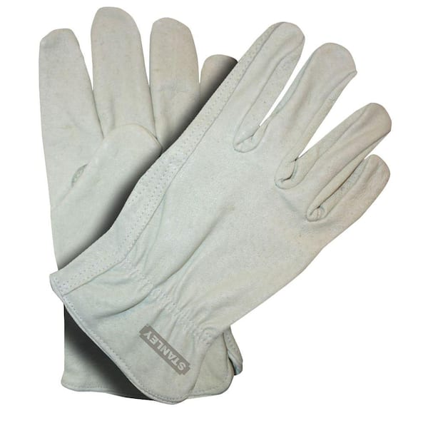 Stanley Large Gray Pigskin Leather Gloves (2-Pack)