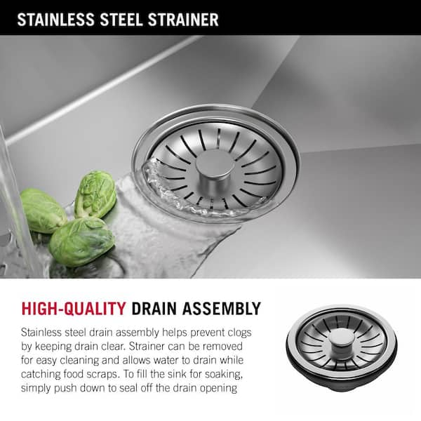 33” Stainless Steel Workstation Kitchen Sink Drop-In Undermount Single Bowl  with WorkFlow™ Ledge and Accessories in Stainless Steel 95A9135-33S-SS-3D