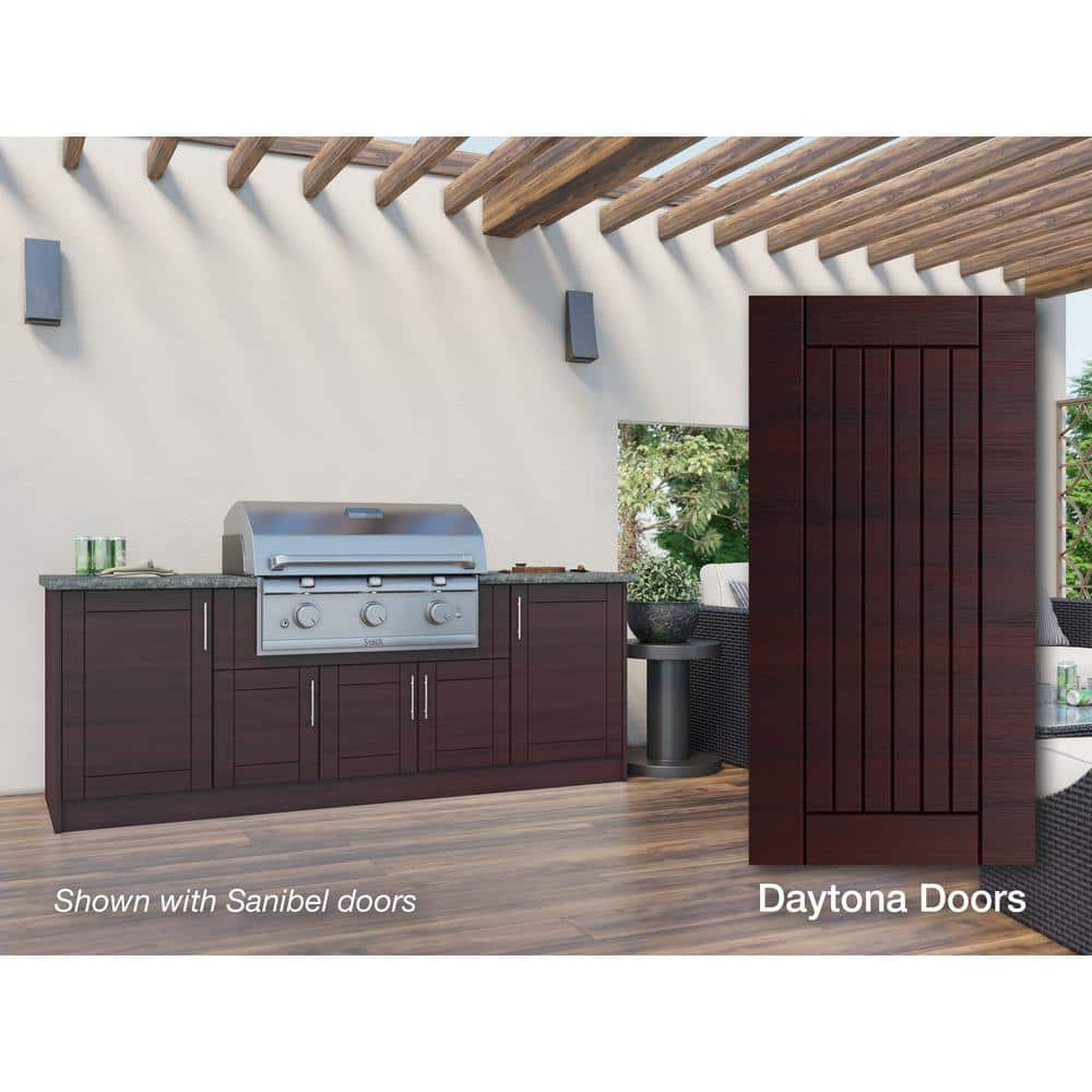 Weatherstrong Daytona Mahogany 12 Piece 91 25 In X 34 5 In X 28 In Outdoor Kitchen Cabinet Set Wse90wm Dmh The Home Depot