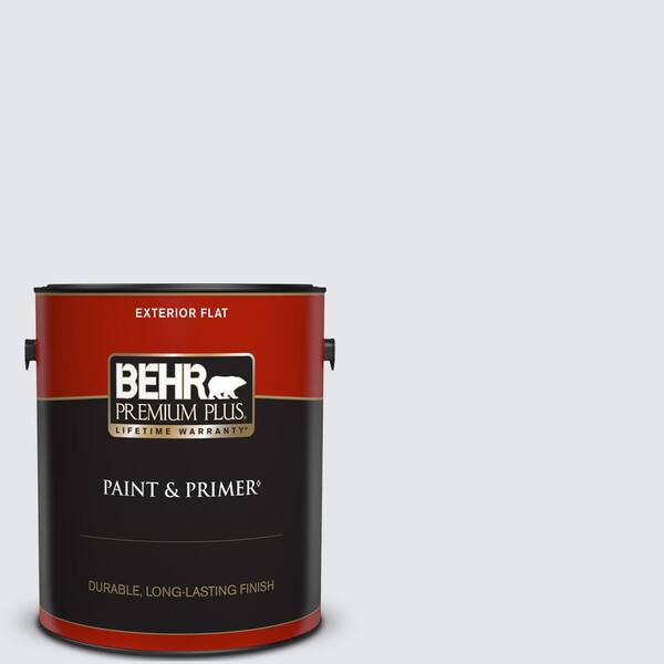 BEHR PREMIUM PLUS 1 gal. #610A-1 Lilac Murmur Flat Exterior Paint & Primer