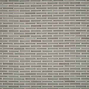 Dove Gray Brick 12 in. x 12 in. x 8 mm Glossy Ceramic Mosaic Tile (10 sq. ft. / case)