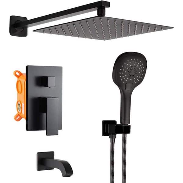 Unbranded Roxy 14.4 in. W 3 Jet Shower Tower in Black 16GS-36194