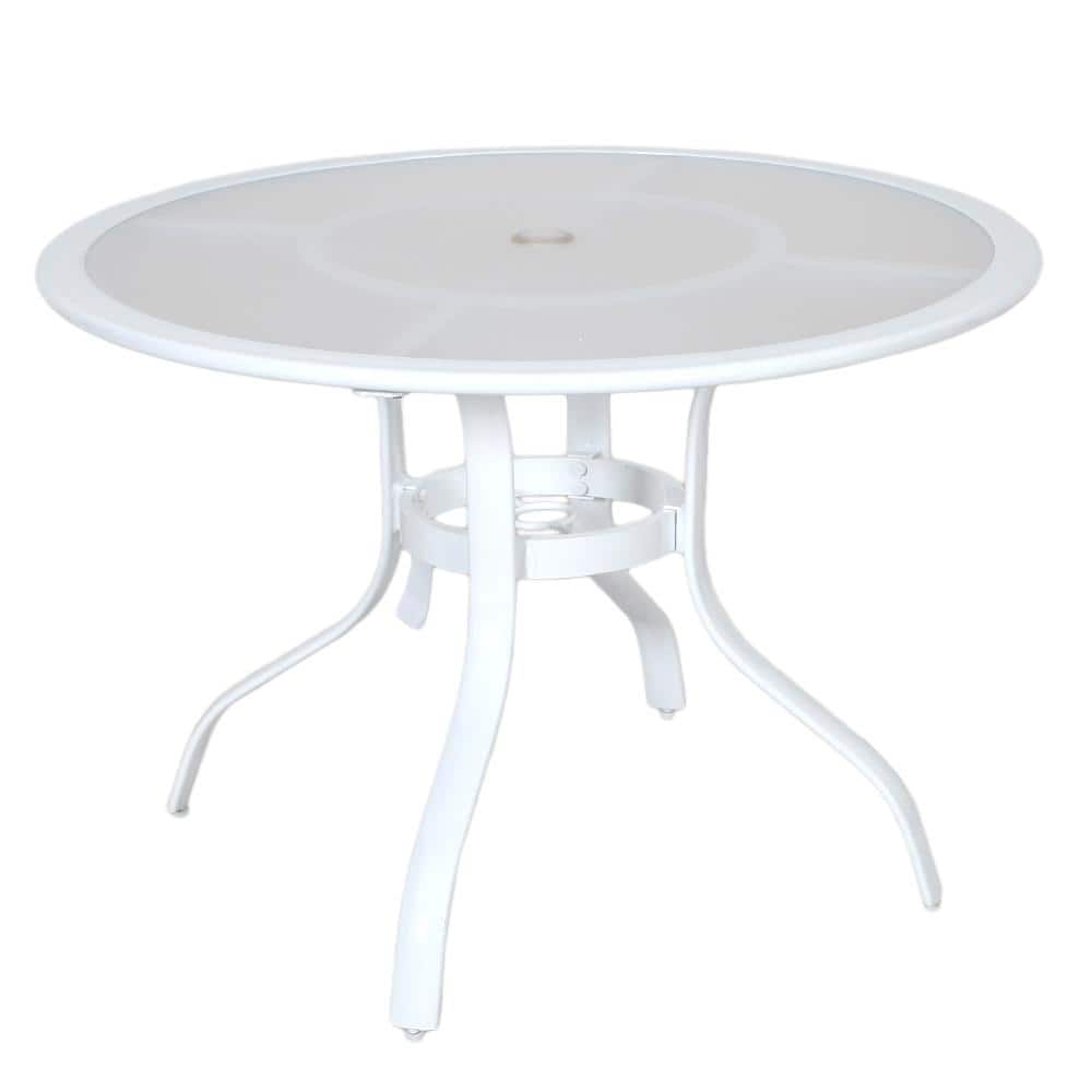 Hampton Bay 40 in. Commercial Aluminum Round Outdoor Acrylic Top Dining