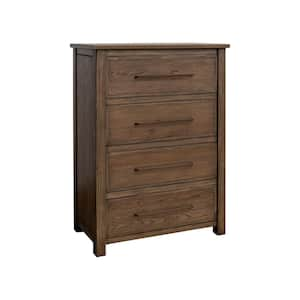 Brown 4-Drawers 36.5 in. Dresser Without Mirror