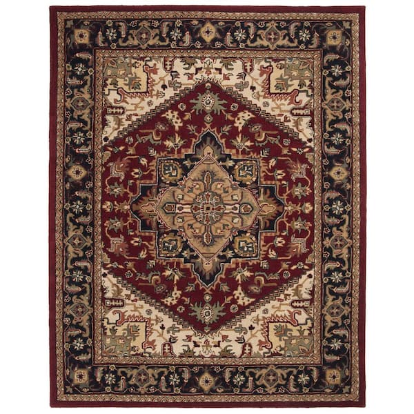 SAFAVIEH Heritage Red 10 ft. x 14 ft. Border Floral Medallion Area Rug