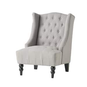 Toddman Silver Fabric High Back Accent Chair