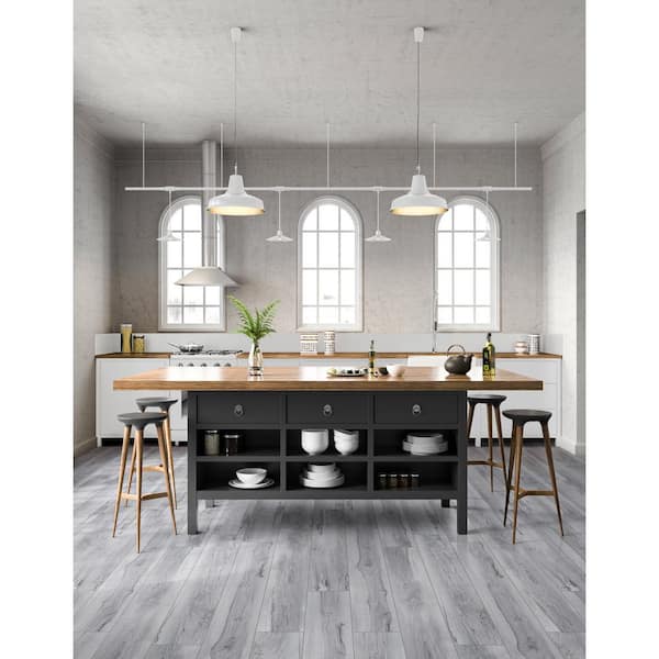 White Sand Hickory 12 MIL x 7 in. W x 48 in. L Click Lock Waterproof Luxury Vinyl Plank Flooring (19 sq. ft./case)