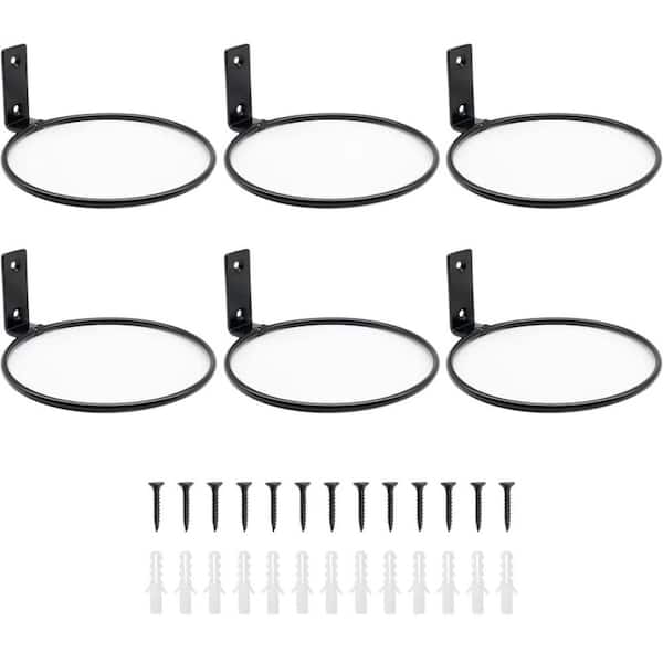 6 Pack 8 Inch Wall Flower Pot Holder Ring Plant Hanger,Metal Planter Hooks Wall Mounted Bracket Heavy Duty