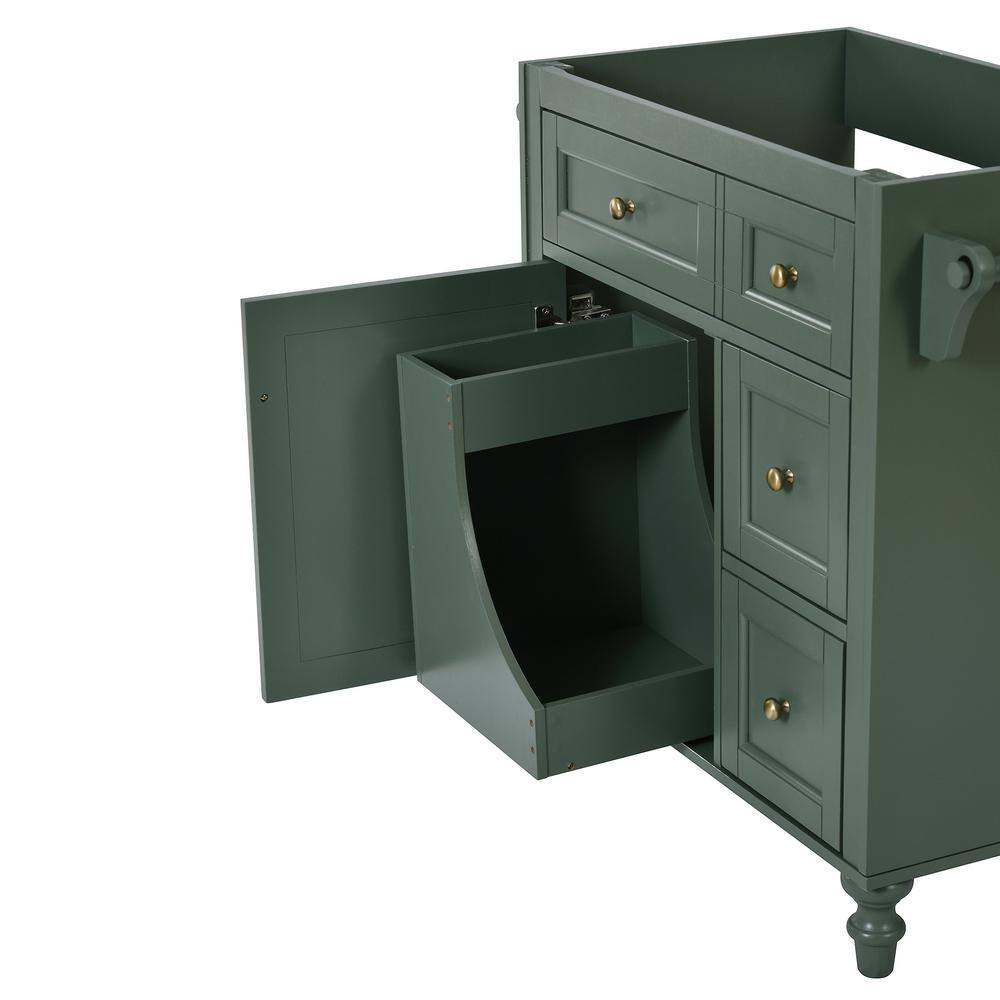 30'' Green MDF Freestanding Bathroom Vanity with Gold Hardware