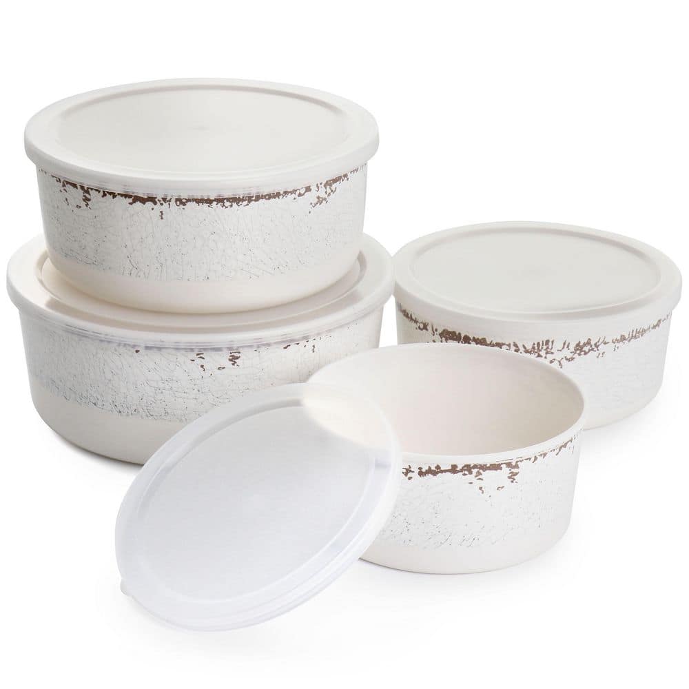 Mauna White Melamine Nesting Storage Bowl Set