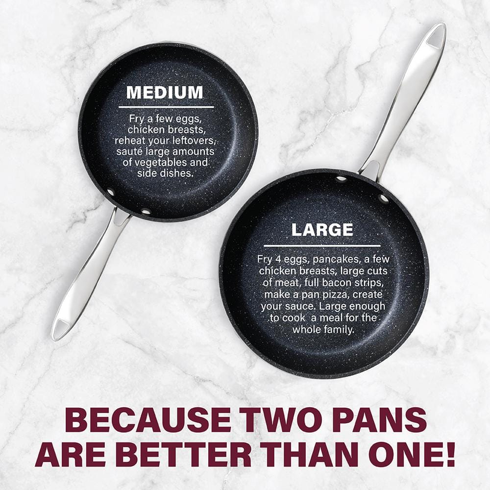 Professional 2-Piece Aluminum Nonstick Fry Pan Set with Ceramic Coating