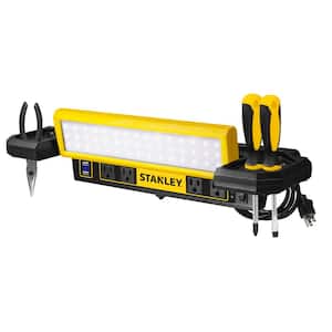 1000 Lumens Portable Work Bench Shop Light with AC and 2.1 Amp USB Power Strip Charging Ports