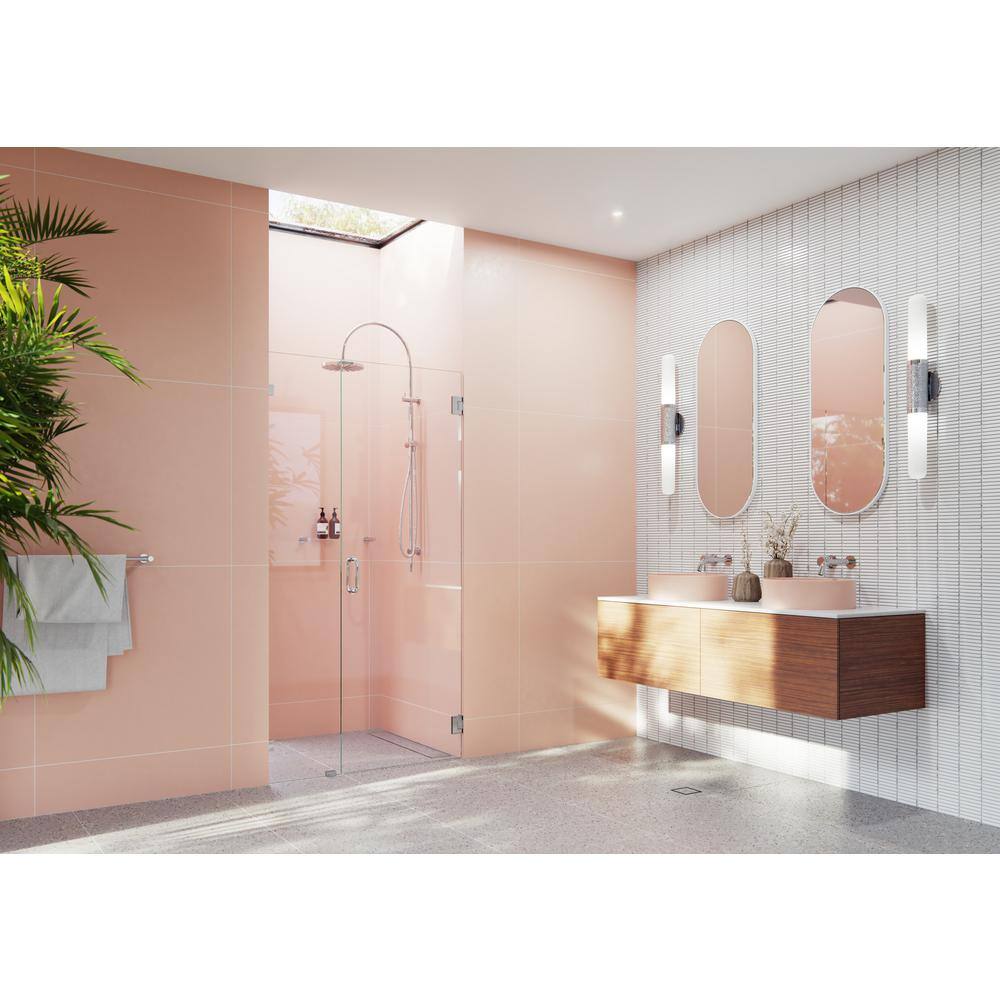 Illume 40" x 78" Frameless Clear Glass Shower Door with Polished Chrome Finish