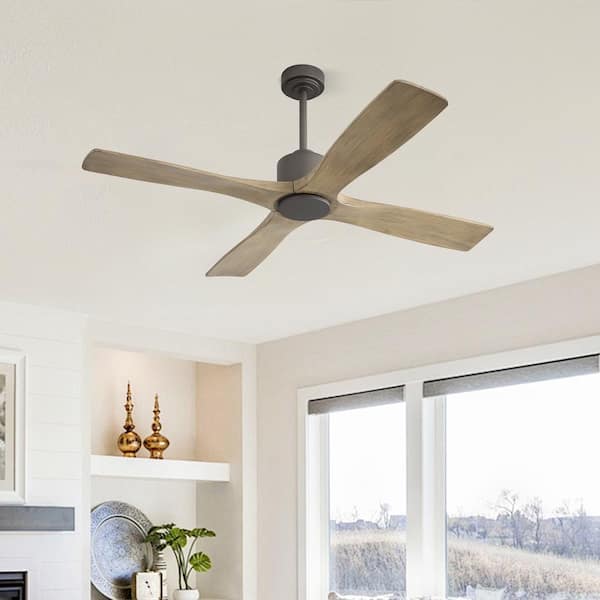 MLiAN 48 in. (4 ft.) DC Indoor Ceiling Fan with Remote, 4 Solid