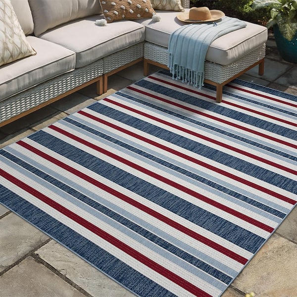 Poolside Stripes 5 ft. x 7 ft. Indoor/Outdoor Area Rug