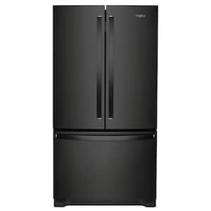 20 cu. ft. French Door Refrigerator in Black with Internal Water Dispenser, Counter Depth